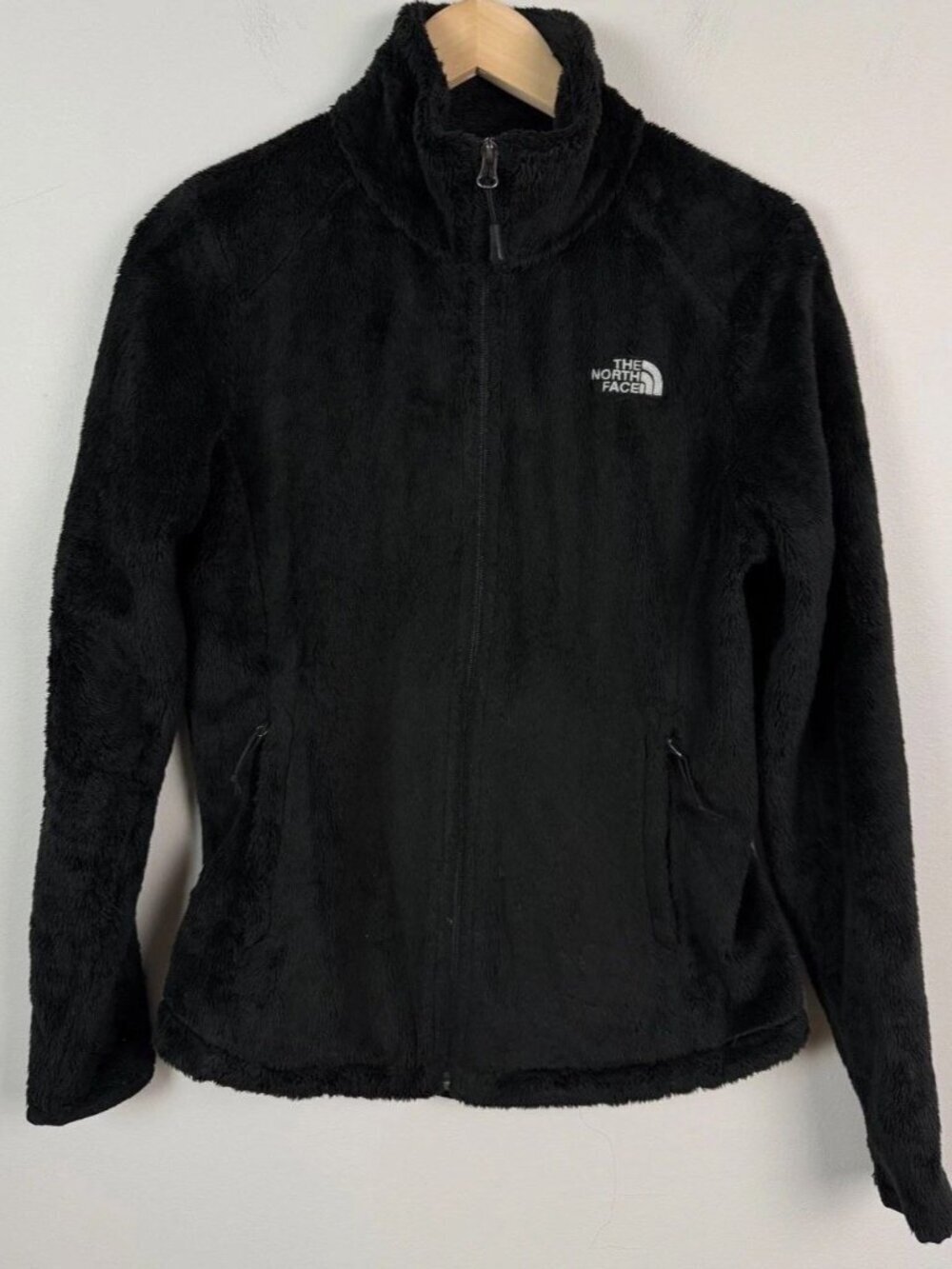The North Face Black Fuzzy Plush Fleece Jacket Full Zip Size Small Women’s